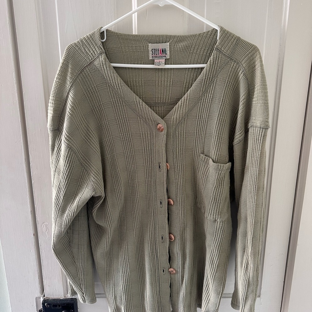 Stefano Ricci Women's Sage Green Cardigan 100% Cotton